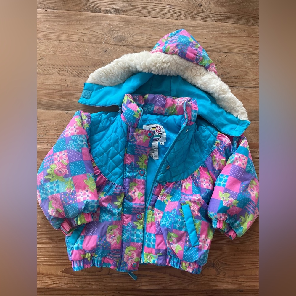 Vintage Patchwork Kids Puffer Jacket